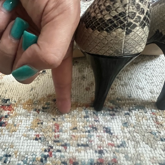Anne Klein Women's Snakeskin Peep Toe Heels - Picture 6 of 11